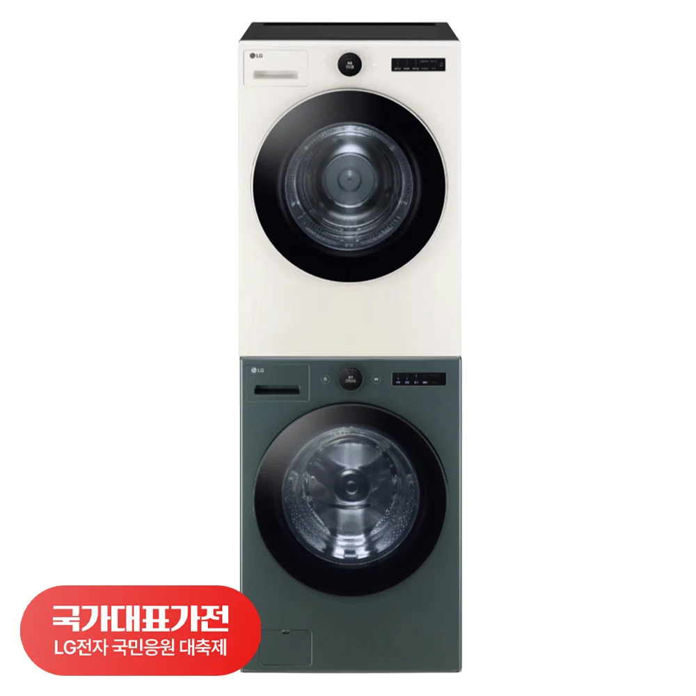 LG전자 트롬 드럼세탁기 + 건조기 + 스태킹키트 FX24GNG-ENE 24kg + 20kg 세트 방문설치