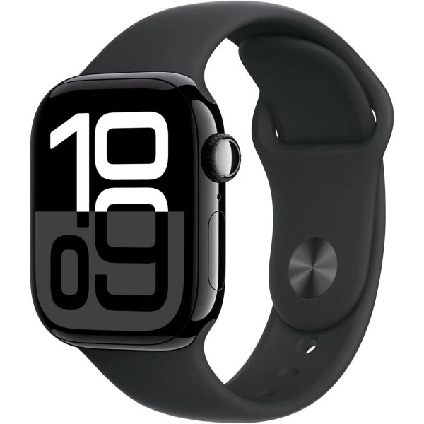 애플워치 스마트워치 스포츠 밴드 Apple Watch 시리즈 10 GPS 42mm - 블랙 밴드가 있는 제트 알루미늄 케이스 S/M 리퍼