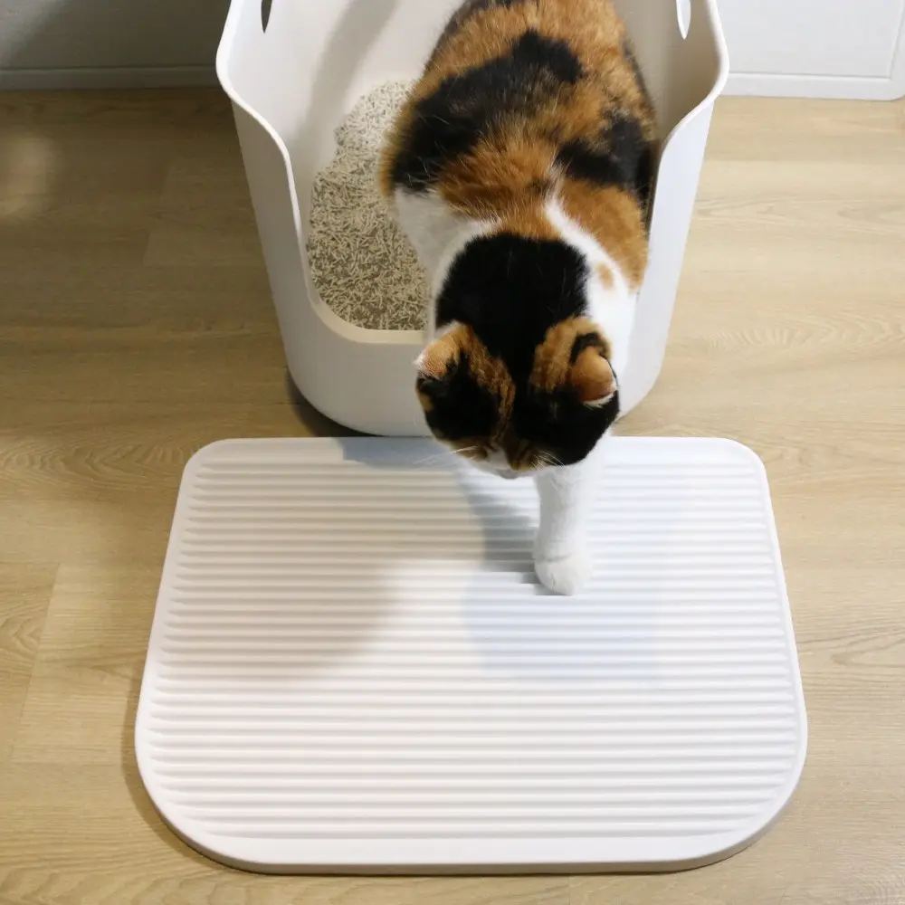 드림계곡 고양이 화장실매트 사막화방지 플라스틱 모래 매트, 화이트, 1개