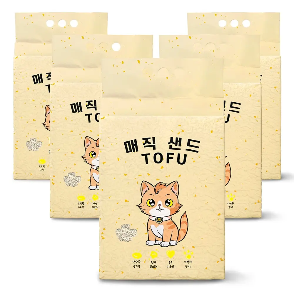 메디펫 응고형 매직 고양이 두부모래 가는입자, 10L, 5개, 무향
