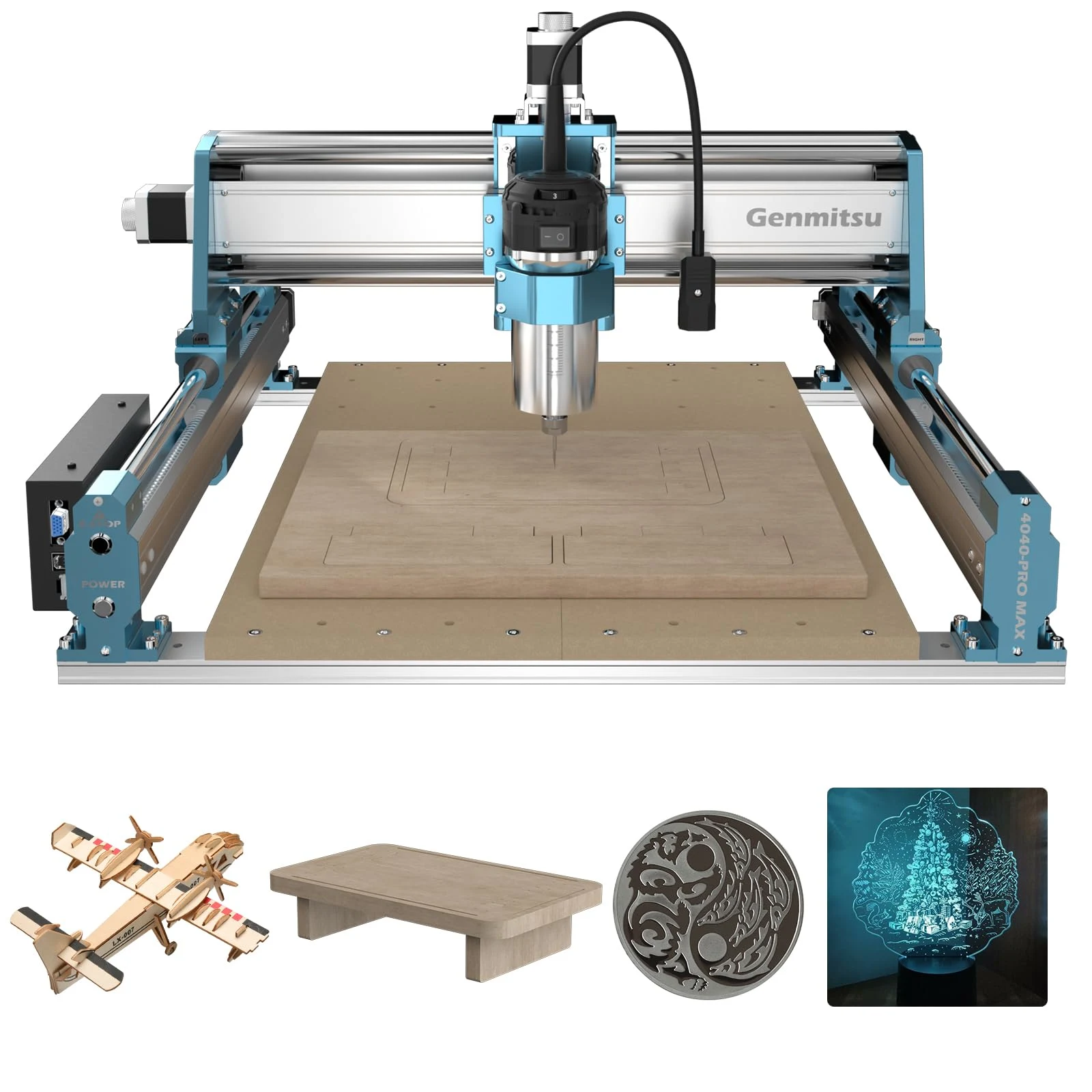 Genmitsu - 4040-PRO MAX CNC 710W 3 GRBL 기계 트리머가있는 CNC 라우터와 선형