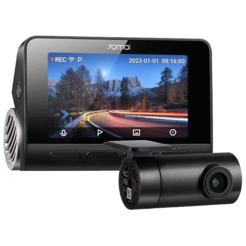 70mai 글로벌 버전 A810-2 블랙박스 Ultra HD 4K AI 모션 감지 자동차 DVR 지원 후방 또는 주차 모니터링 내장 GPS ADAS