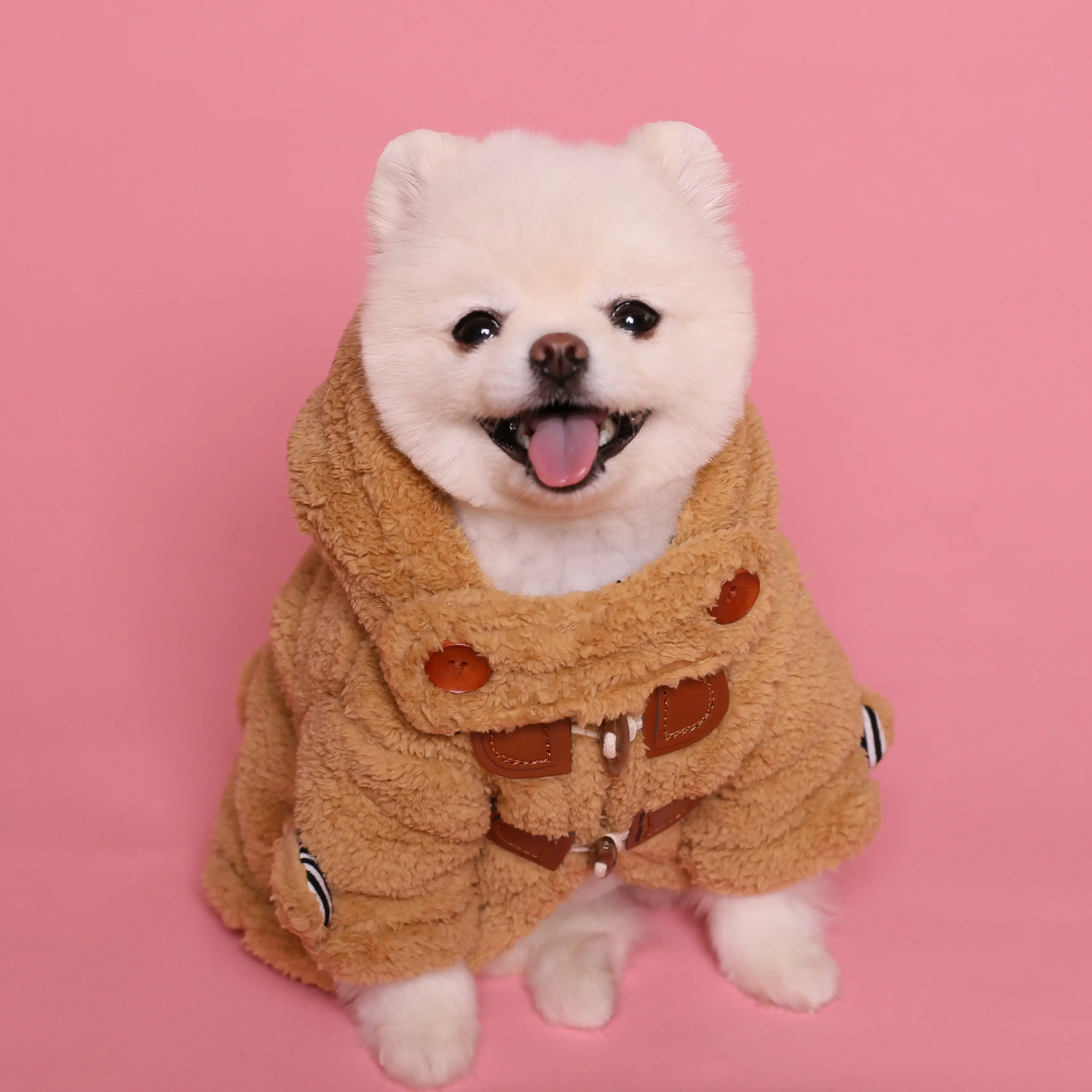 쥬비코 강아지 떡볶이 단추 코트