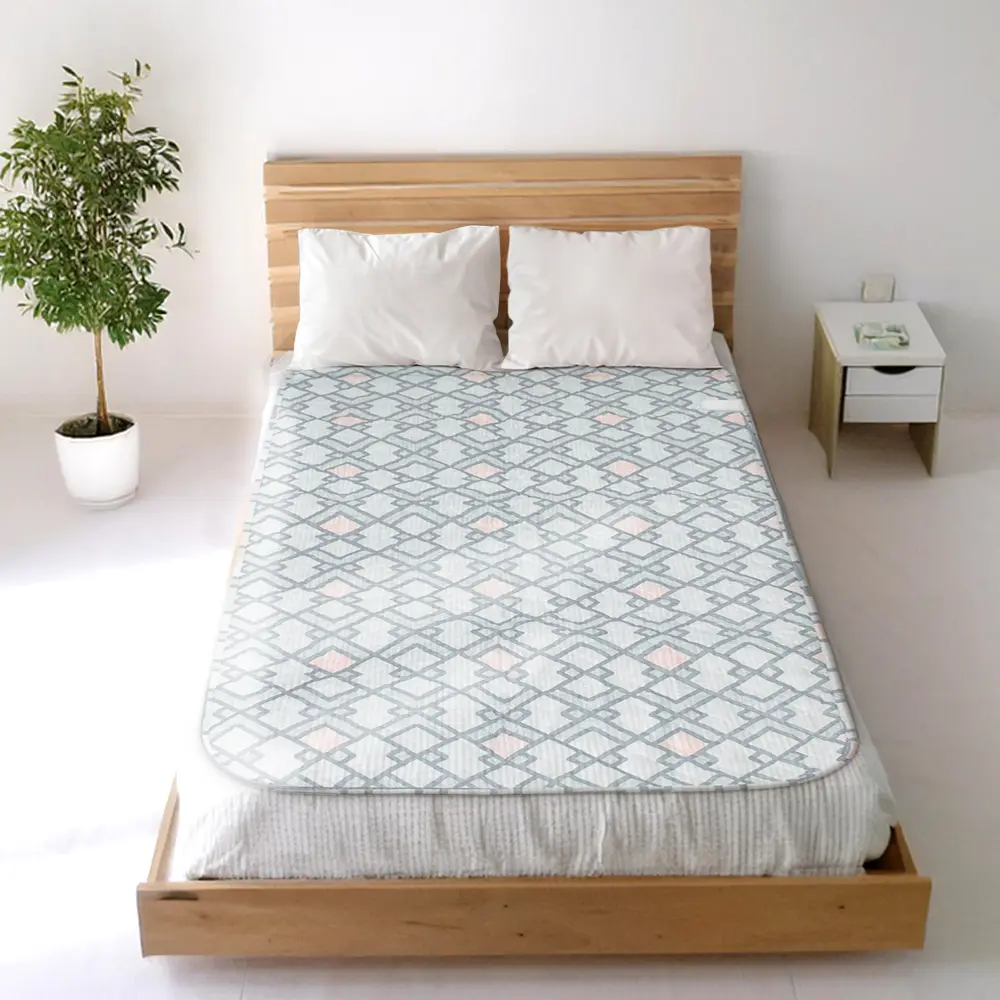 일월 워셔블 카본 온열 전기매트 체크 그레이, 싱글(90 x 180 cm) 상품 이미지