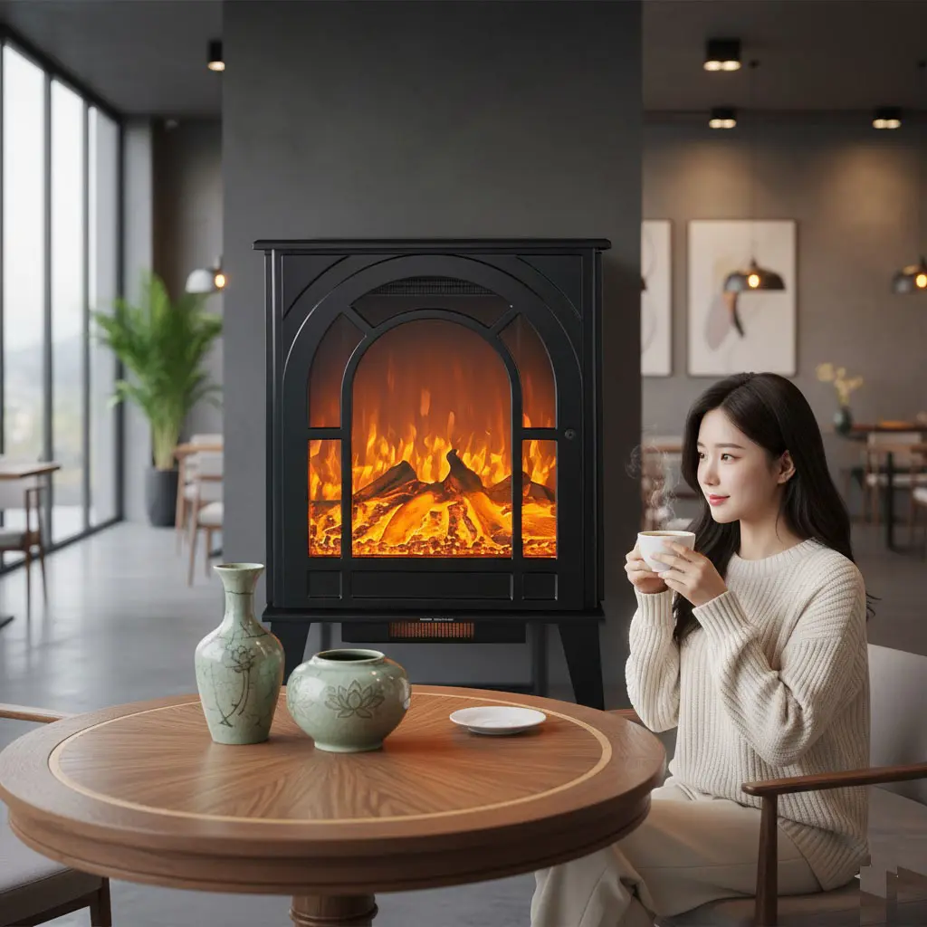 카페인테리어 불멍벽난로 로망XL(엑스라지) : 4~5평난방 전기온풍기+LED... 제품 이미지