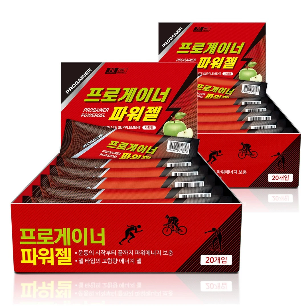 프로게이너 파워젤 사과맛 스포츠 에너지젤, 40g, 40개