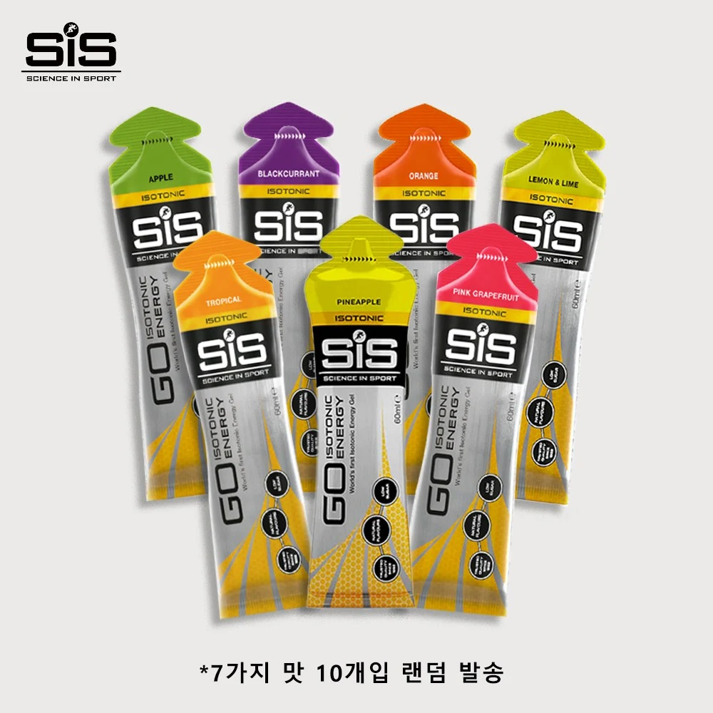 SIS Science In Sport GO 아이소토닉 에너지젤 마라톤 수영 사이클링 러닝 스포츠 영양제 파인애플맛 랜덤맛 10개