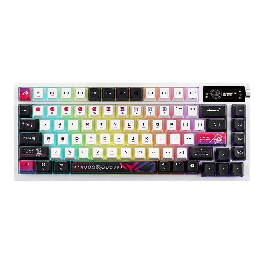 ROG AZOTH X V2 한글 알루미늄 75% OLED 5중흡음 핫스왑 무선 텐키리스 기계식 키보드