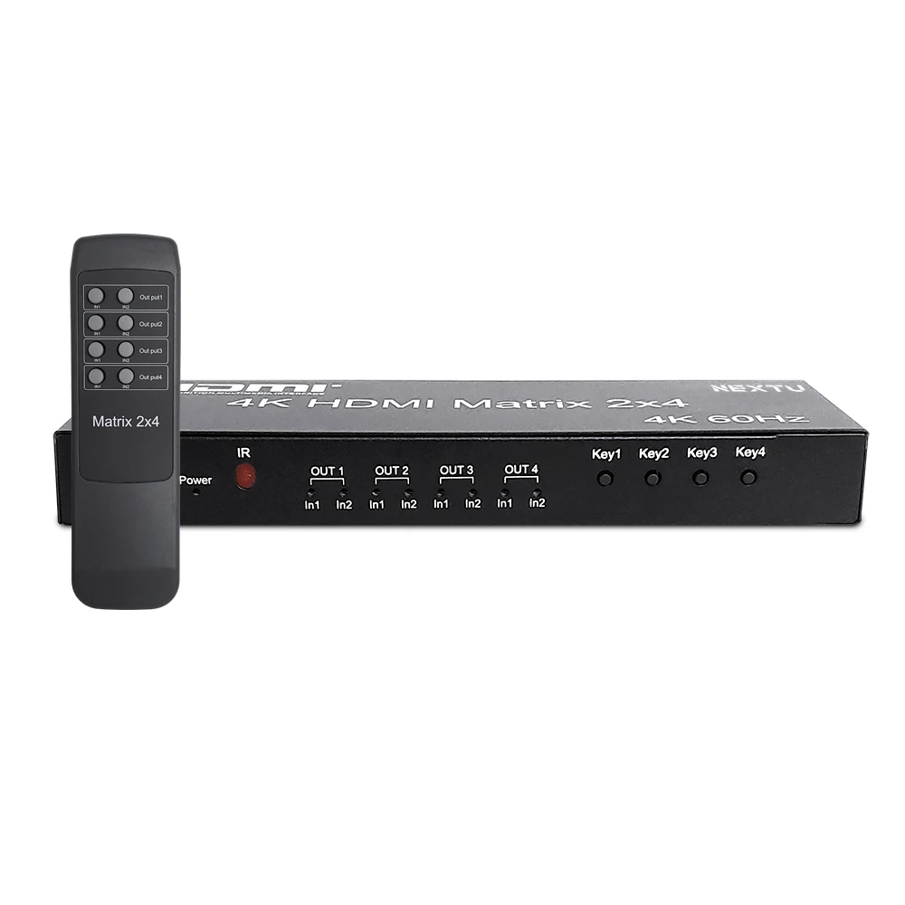 넥스트유 2X4 HDMI 4K 60Hz 4:4:4 매트릭스 스위치 4224UHDM-DS, 1개