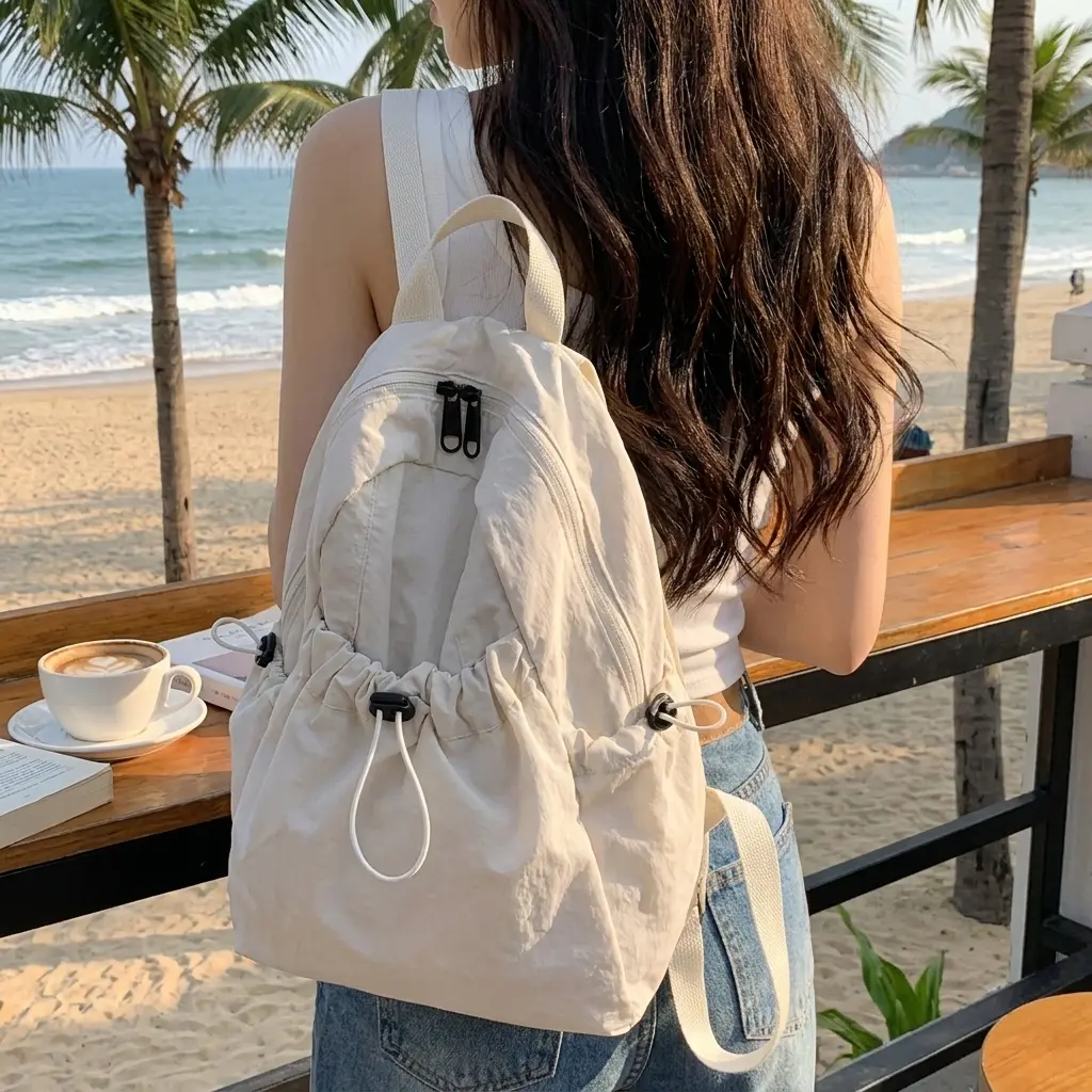스너고 초경량 나일론 데일리 등산 방수 가방, 블랙 제품 이미지
