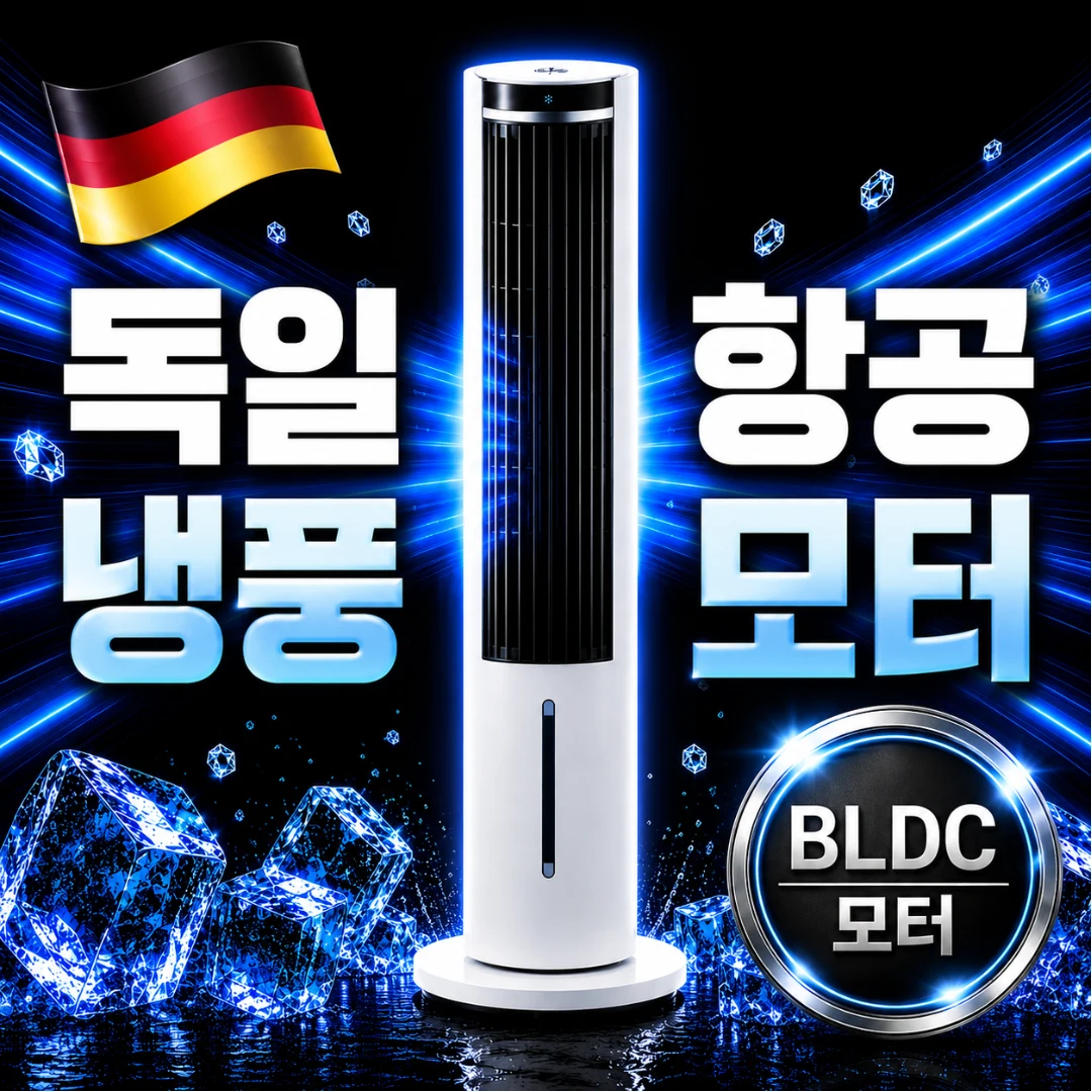 [수조 완전분리] 독일 BLDC 타워형 냉풍기 저소음 냉풍기 이동식 가정용 냉풍기 냉각 선풍기