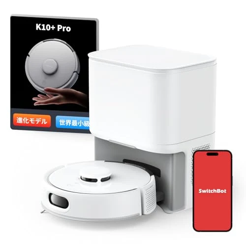 SwitchBot K10+Pro - 3000pa 초소형 로봇 청소기 고정밀 매핑 강력 흡인 물 닦아