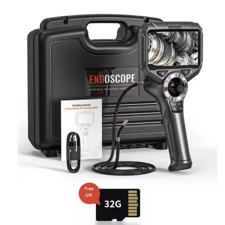 360 ° 4방향 3.9/6mm 조향 산업용 내시경 카메라 관절형 내시경 1080P HD 5.0" 자동차 하수구 검사용 화