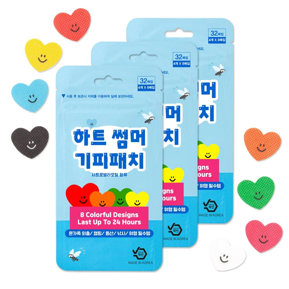 오빌릿 하트 모기패치 썸머패치 기피제 인증 국산 % 32매입