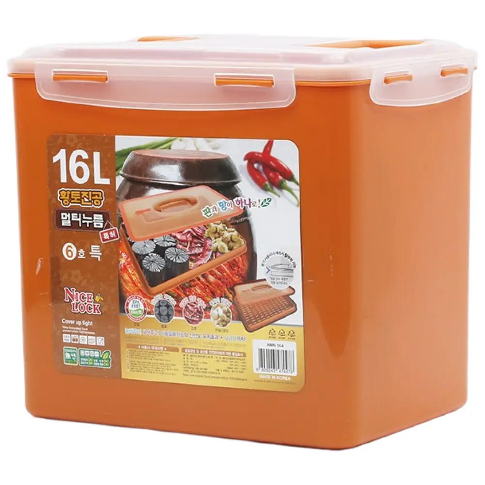 김치누름판 채반 포함한 황토김치통 장아찌통 누름이 김치통 16.0L, 16L, 1개