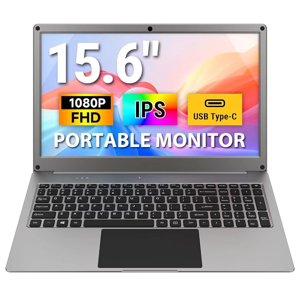 키보드가 있는 ELECROW 15 6인치 휴대용 모니터, 배터리가 내장된 Lapdock 1080P FHD IPS 디스플레이, 파이, 휴대폰, 미니 PC, 맥, 게임 콘솔과 호환되는