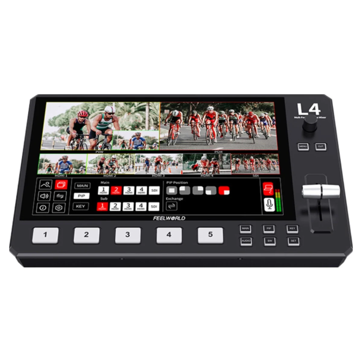 FEELWORLD 필월드 L4 10.1인치 비디오 멀티 미디어 영상 편집 스위쳐