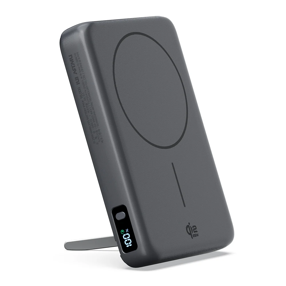 아트뮤 Qi2 25W 맥세이프 초고속 무선 보조배터리 10000mAh, 그레이, QB610