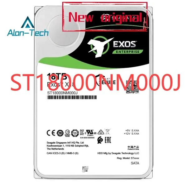 씨게이트 18TB HDD Exos X18 SATA 3.5 인치 엔터프라이즈 하드 드라이브 ST18000NM000J