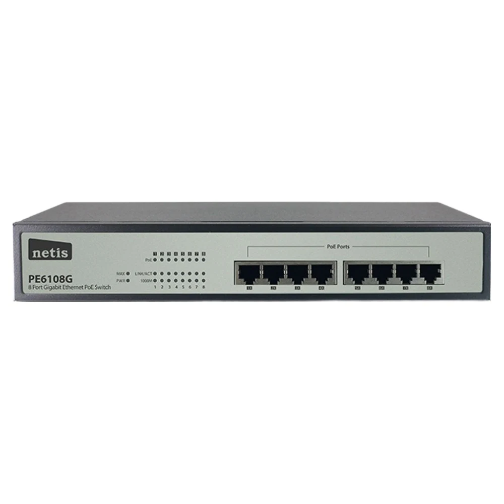 네티스 8포트 기가 FULL PoE 스위칭허브, PE6108G, 1개