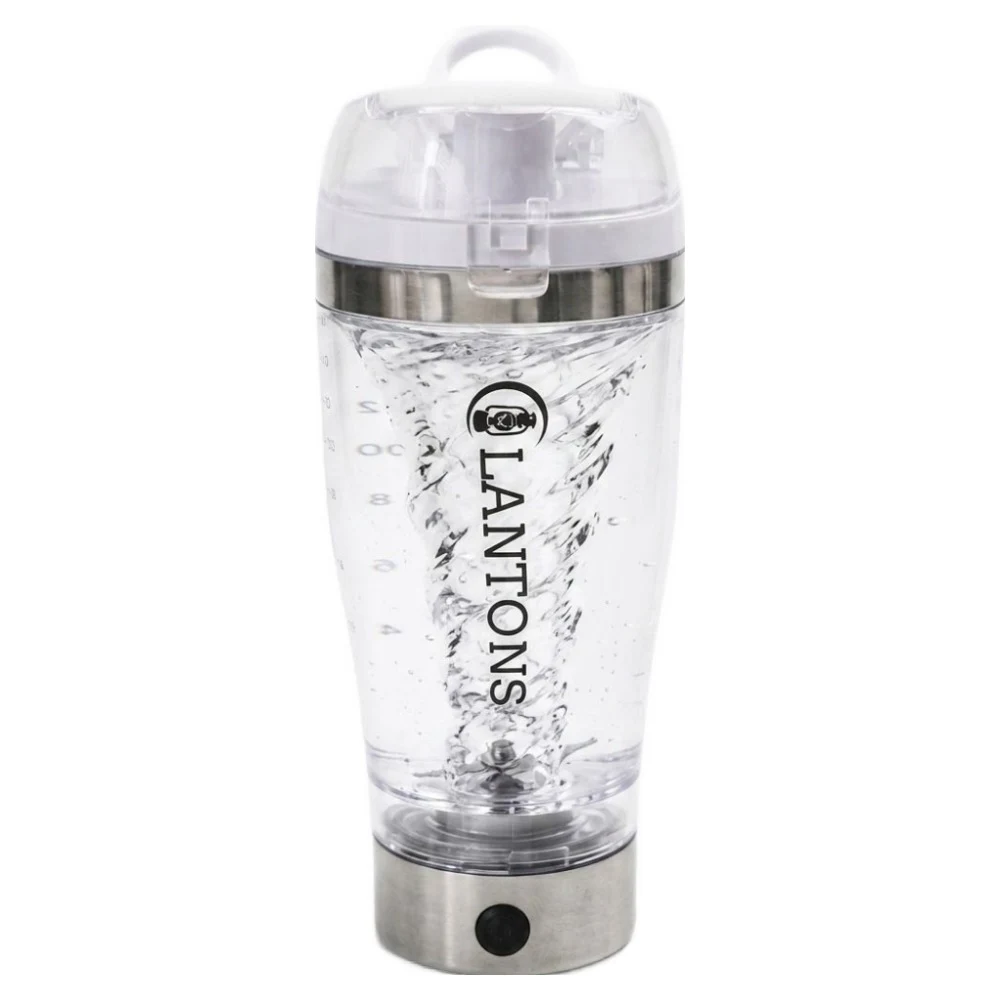 LANTONS 충전식 전동 쉐이커 토네이도 자동 쉐이크 텀블러 블랜더 보틀, 화이트, 1개, 450ml