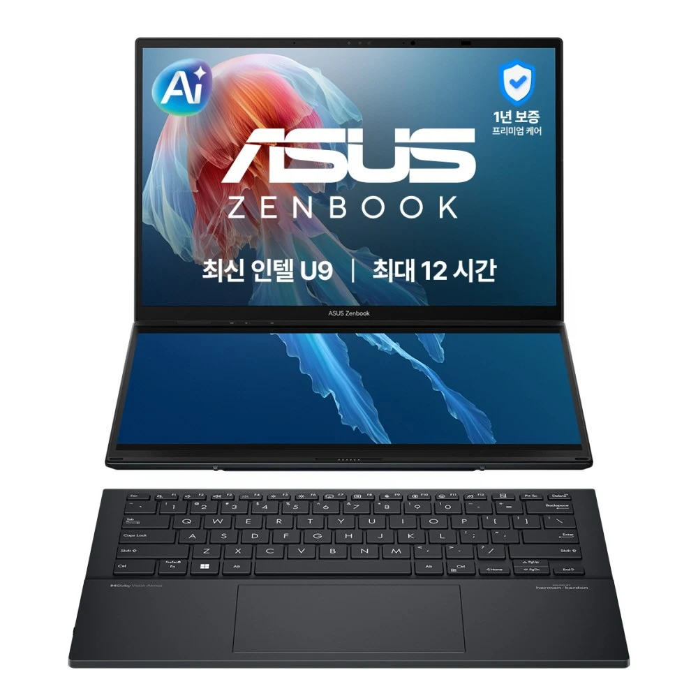 에이수스 2026 젠북듀오 14 OLED FHD 인텔코어 Ultra9, UX8406CA-QL291W, WIN11 Home, 32GB, 2TB, 잉크웰 그레이