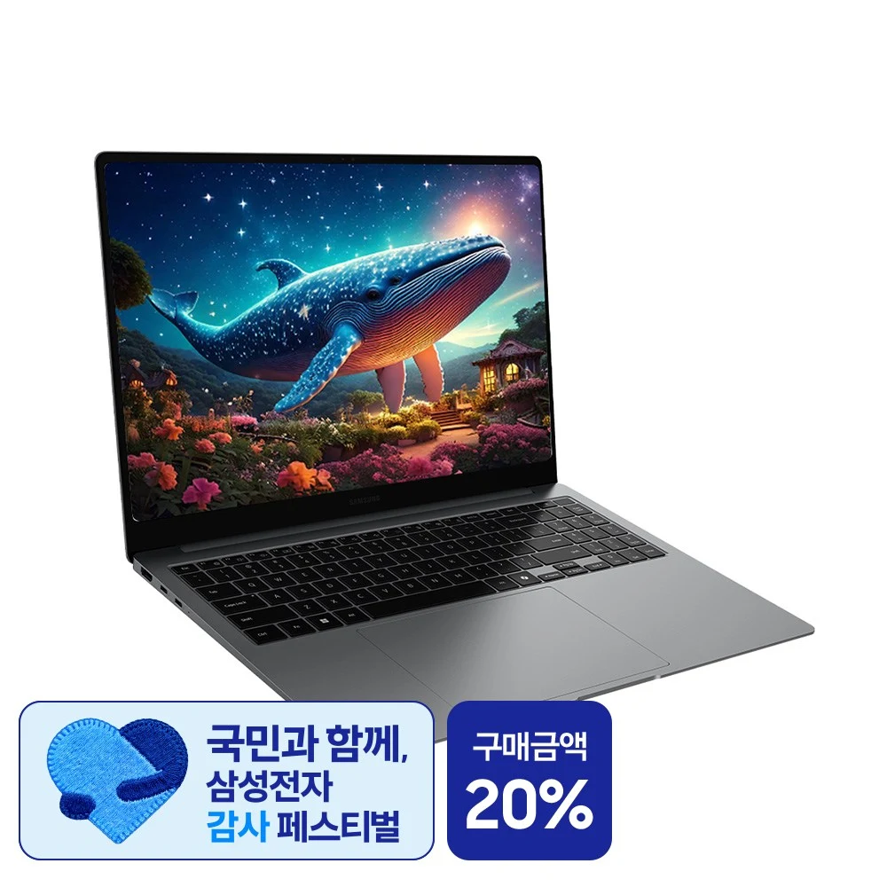삼성전자 갤럭시북5 프로 NT960XHA-K52A 인텔 울트라5 16인치 고해상도 AI 코파일럿+ 윈도우11 터치스크린 직장인 대학생 노트북