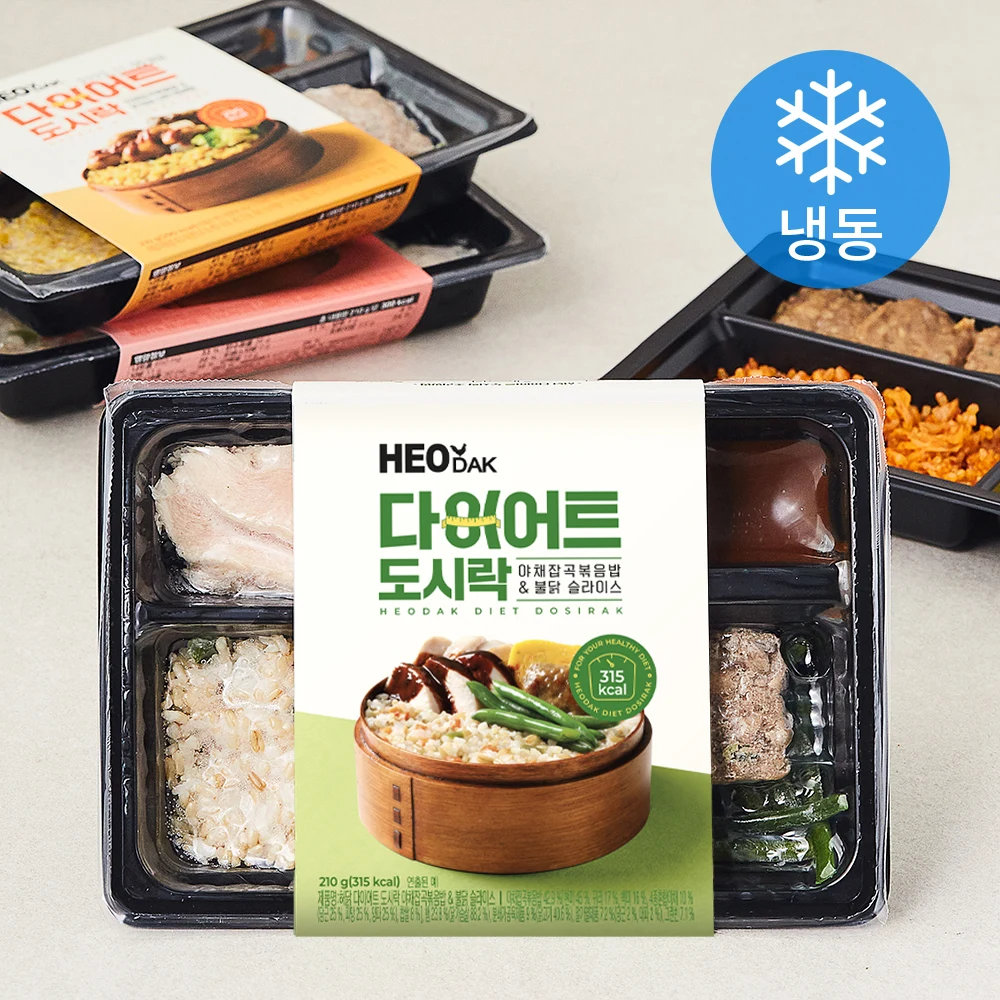 [로켓프레시] 허닭 다이어트 도시락 210g x 4종 세트 (냉동)