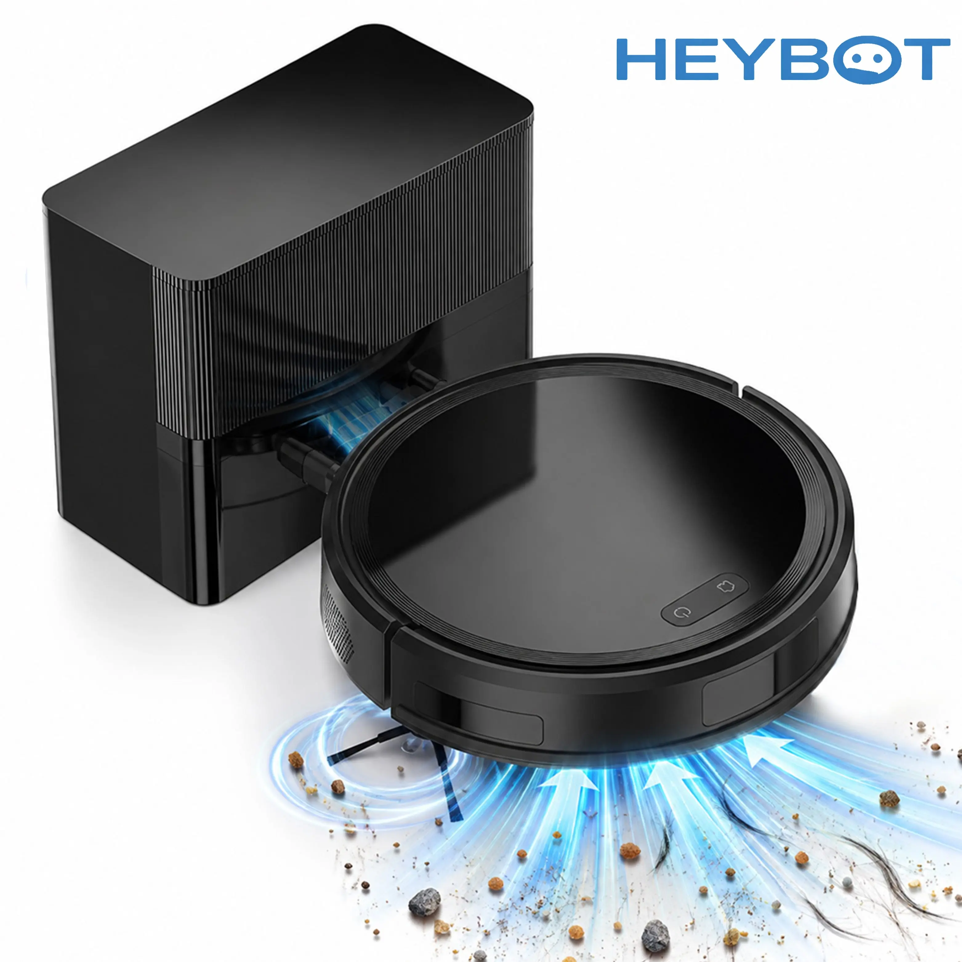 HEYBOT 로봇청소기 물걸레 겸용 자동 먼지비움 10000Pa 강력흡입 앱 원격제어 자동충전 1년 A/S