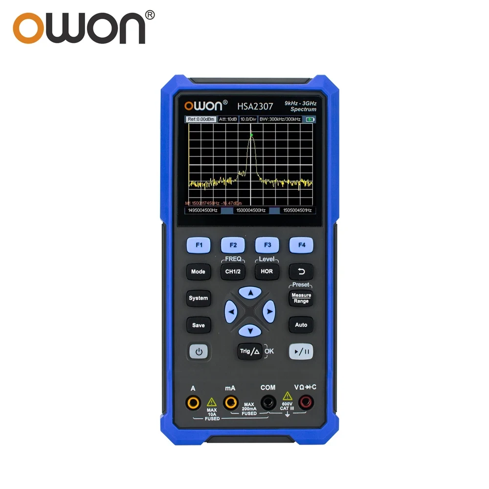 OWON HSA2300 3-in-1 9kHz ~ 다기능 휴대용 스펙트럼 분석기 2CH 디지털 오실로스코프 True RMS 멀티미터