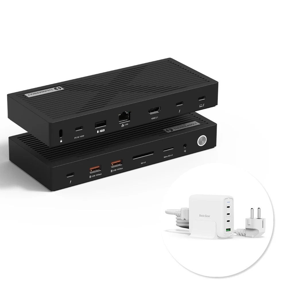 베이직기어 인텔인증 썬더볼트4독 140W USB4 맥북 노트북 도킹스테이션