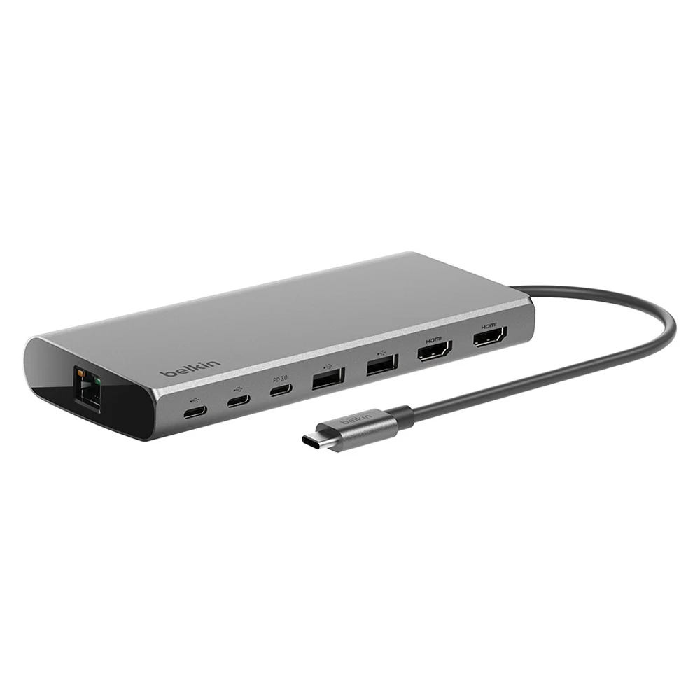 벨킨 Connect USB-C 8 in 1 듀얼 디스플레이 코어 허브 INC015bt