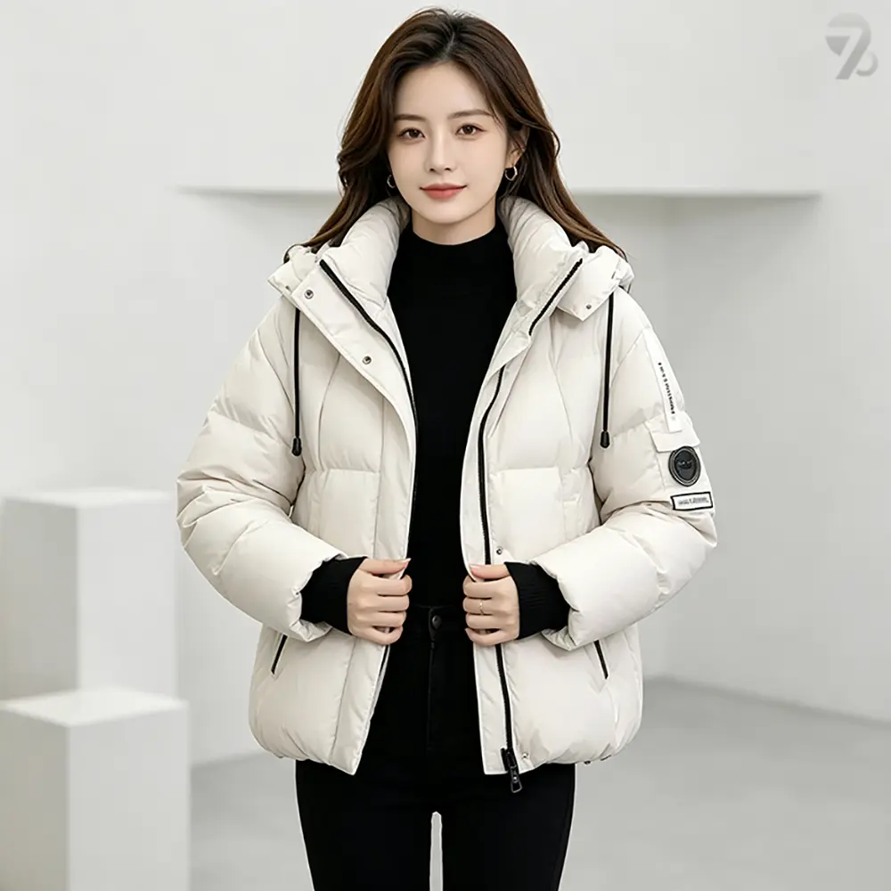 708090 여성용 숏 루즈핏 두툼한 다운 캐주얼 자켓 제품 이미지